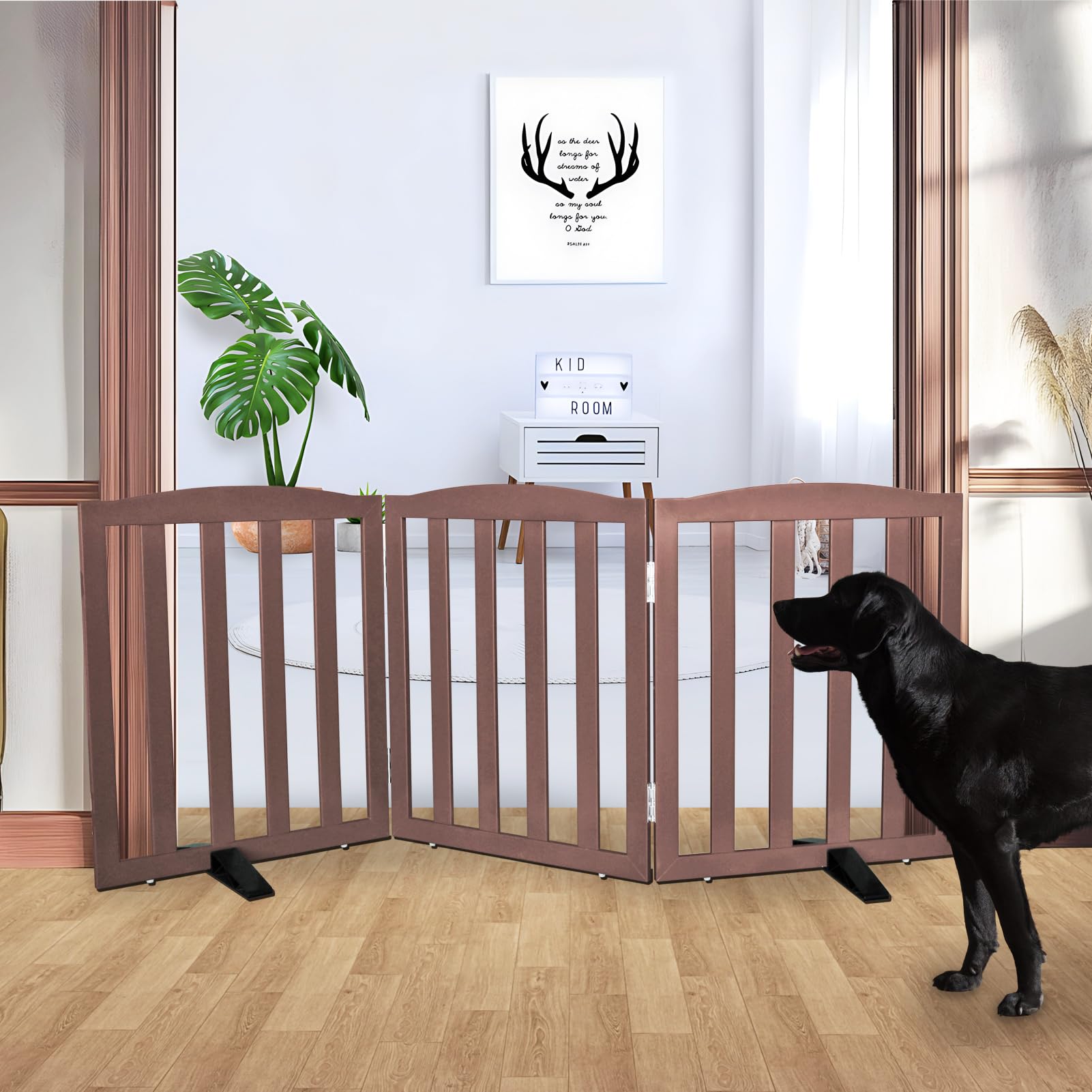 SFJC freestanding 3-panel gate ready to use in any room
