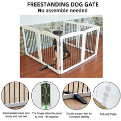 SFJC dog gate with non-slip feet protects floors while staying stable.