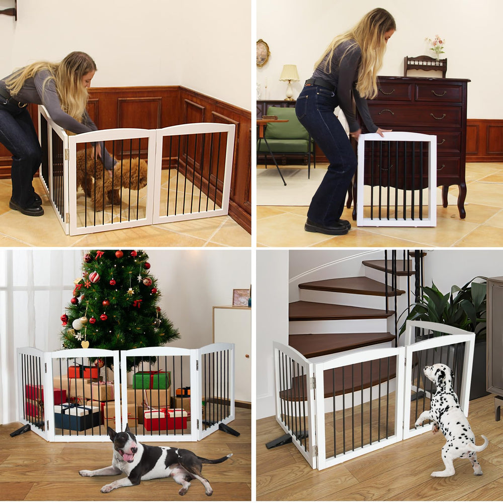 SFJC six-panel gate with non-slip feet protects floors and stays stable.