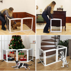 SFJC six-panel gate with non-slip feet protects floors and stays stable.