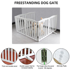 SFJC pet fence with support feet protects floors while keeping pets contained.