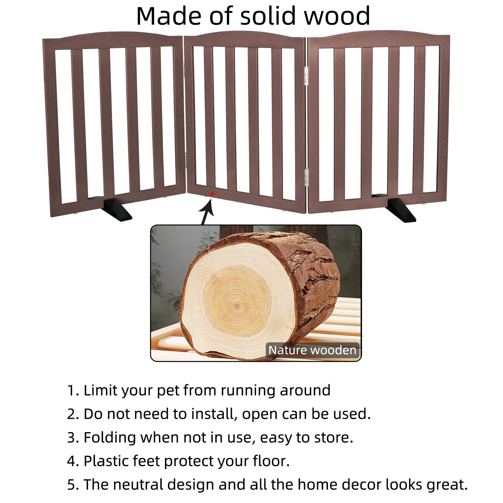 SFJC gate with non-slip feet protects floors and prevents sliding