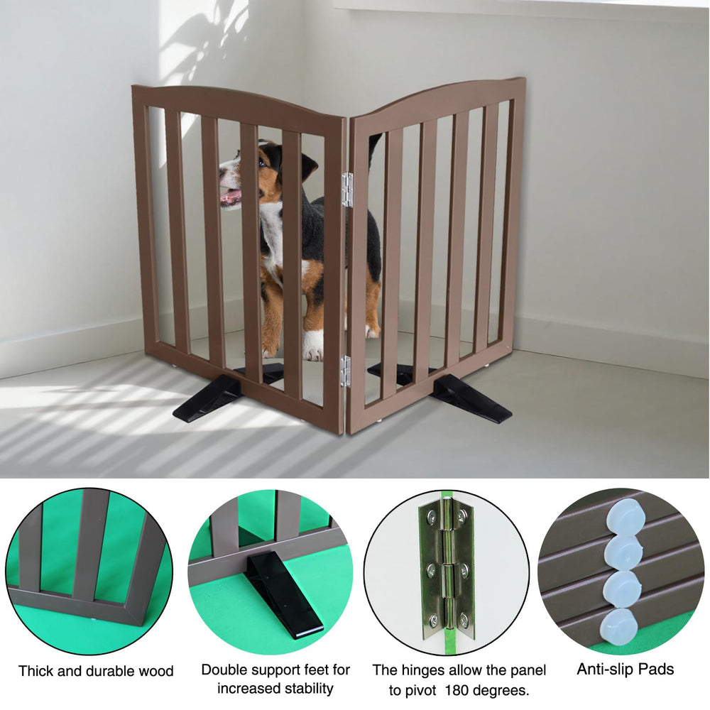 SFJC two-panel gate with hinges, sturdy containment for pets.