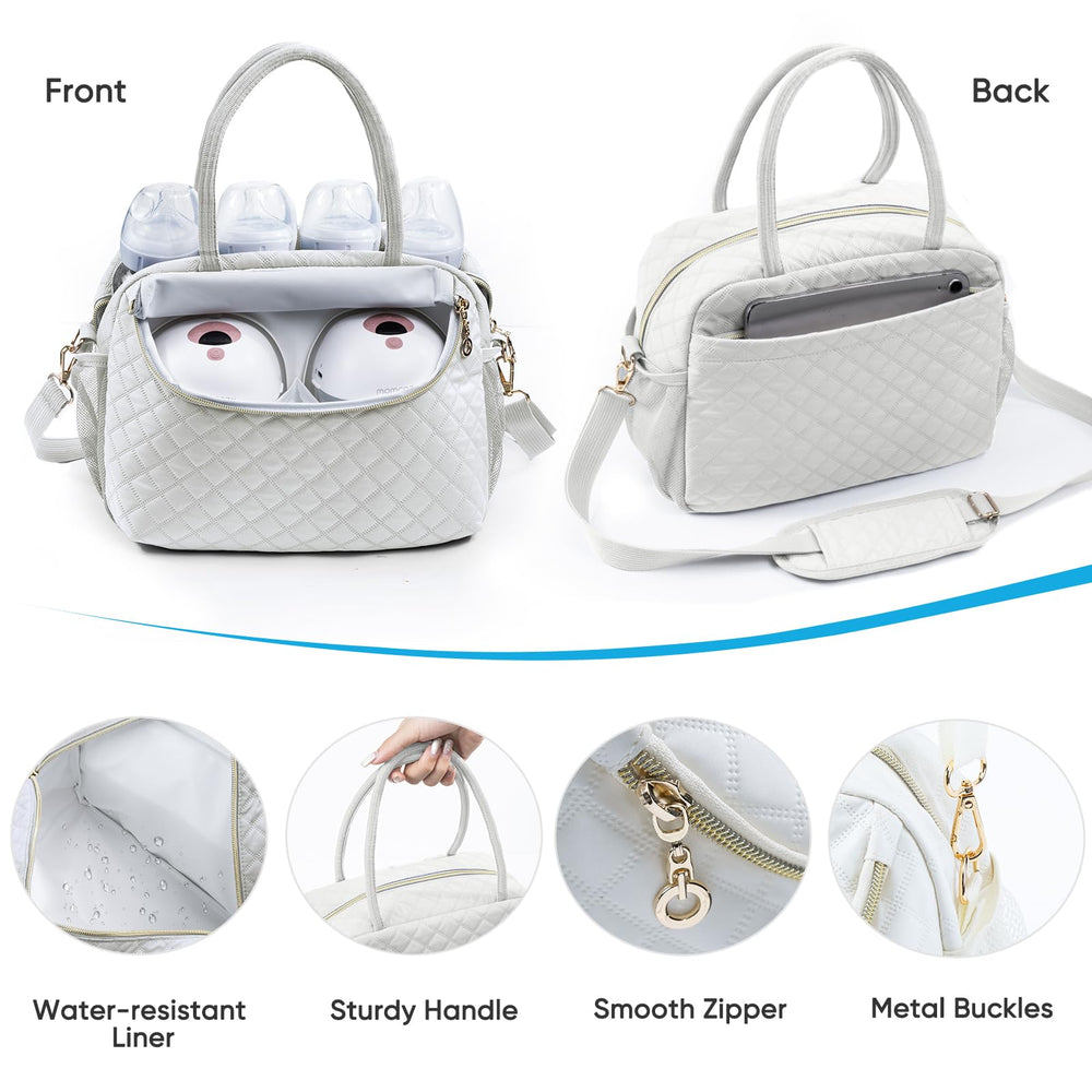 Pockets for wearable breast pumps are included in SFYBYHEART bag