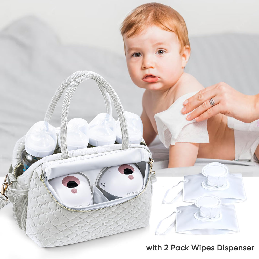 Compact 11.5 by 5.5 by 8 inch size fits travel needs in SFYBYHEART bag
