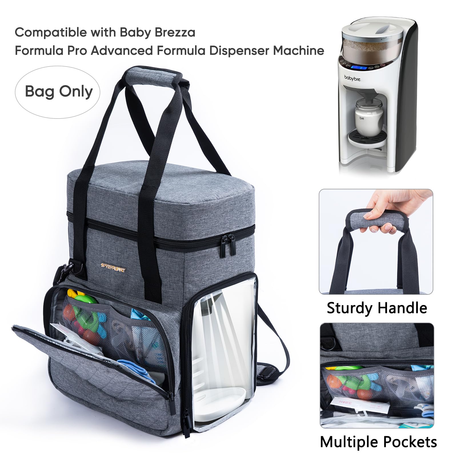 SFYBYHEART carrying case Baby Brezza compatible ensures secure fit and easy packing.