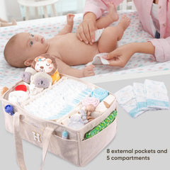 Eight exterior pockets for quick access to baby essentials