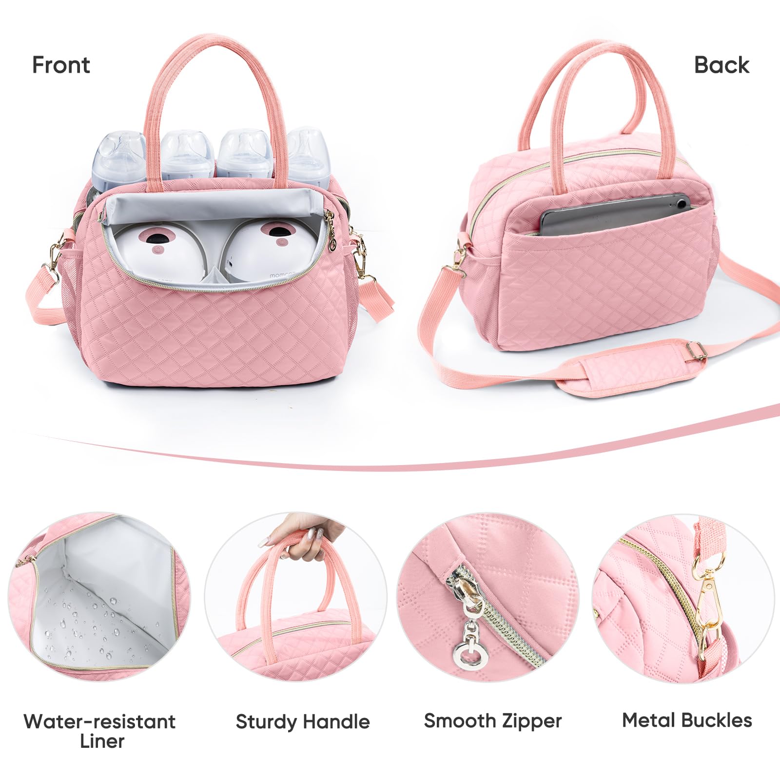SFYBYHEART mesh zipper pocket stores bags or cables.