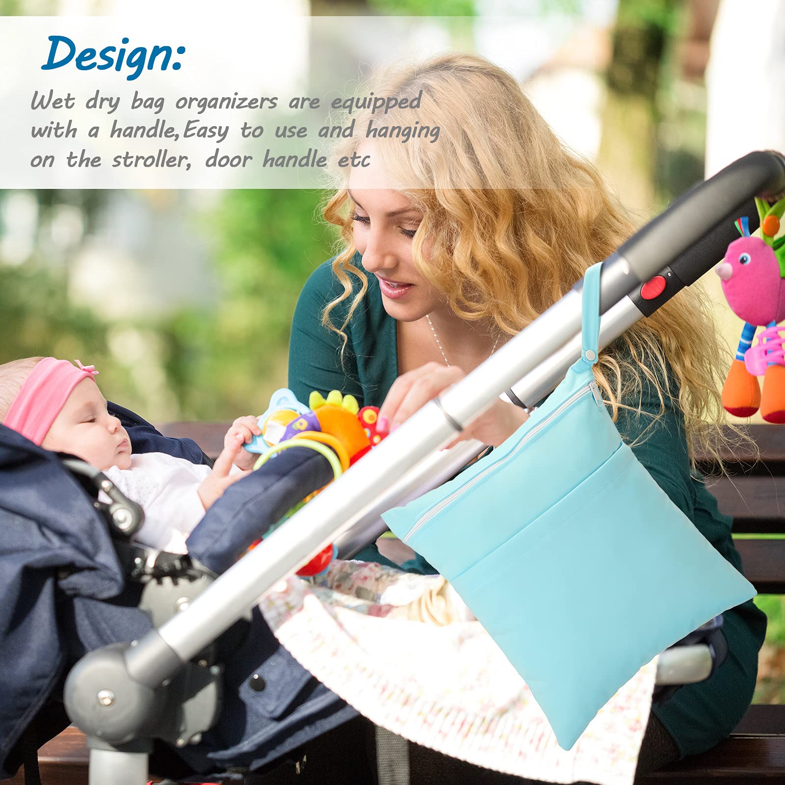 Shappy double-layer wet dry bag with two zip pockets for organization