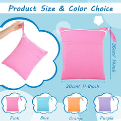 Shappy purple wet dry bag with two pockets for organized diaper changes