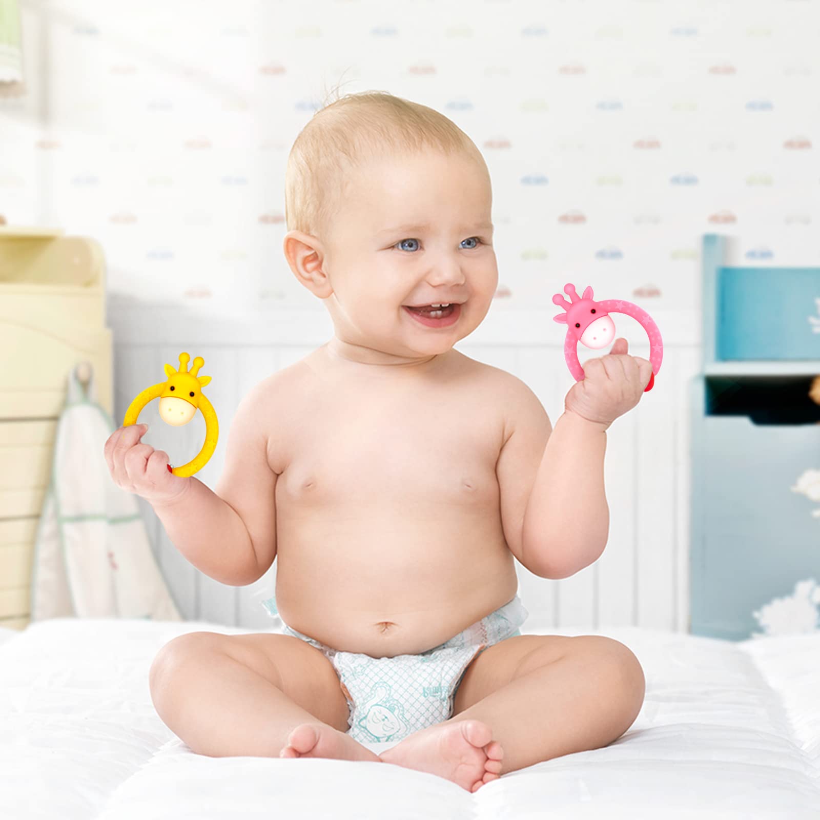 SHARE&CARE silicone texture teether emphasizes safe, chew-friendly material