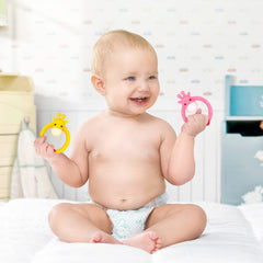 SHARE&CARE silicone texture teether emphasizes safe, chew-friendly material