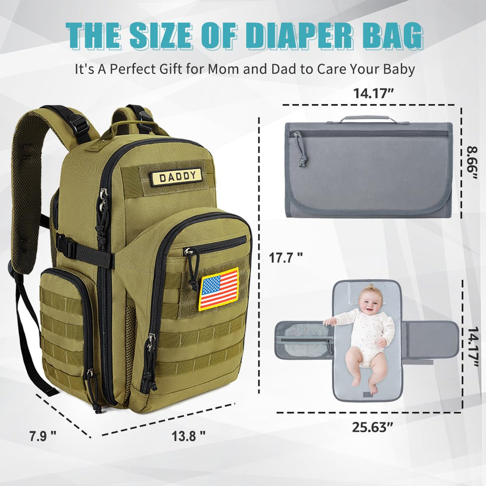 SHARKMOUTH diaper bag stroller straps enable quick transitions
