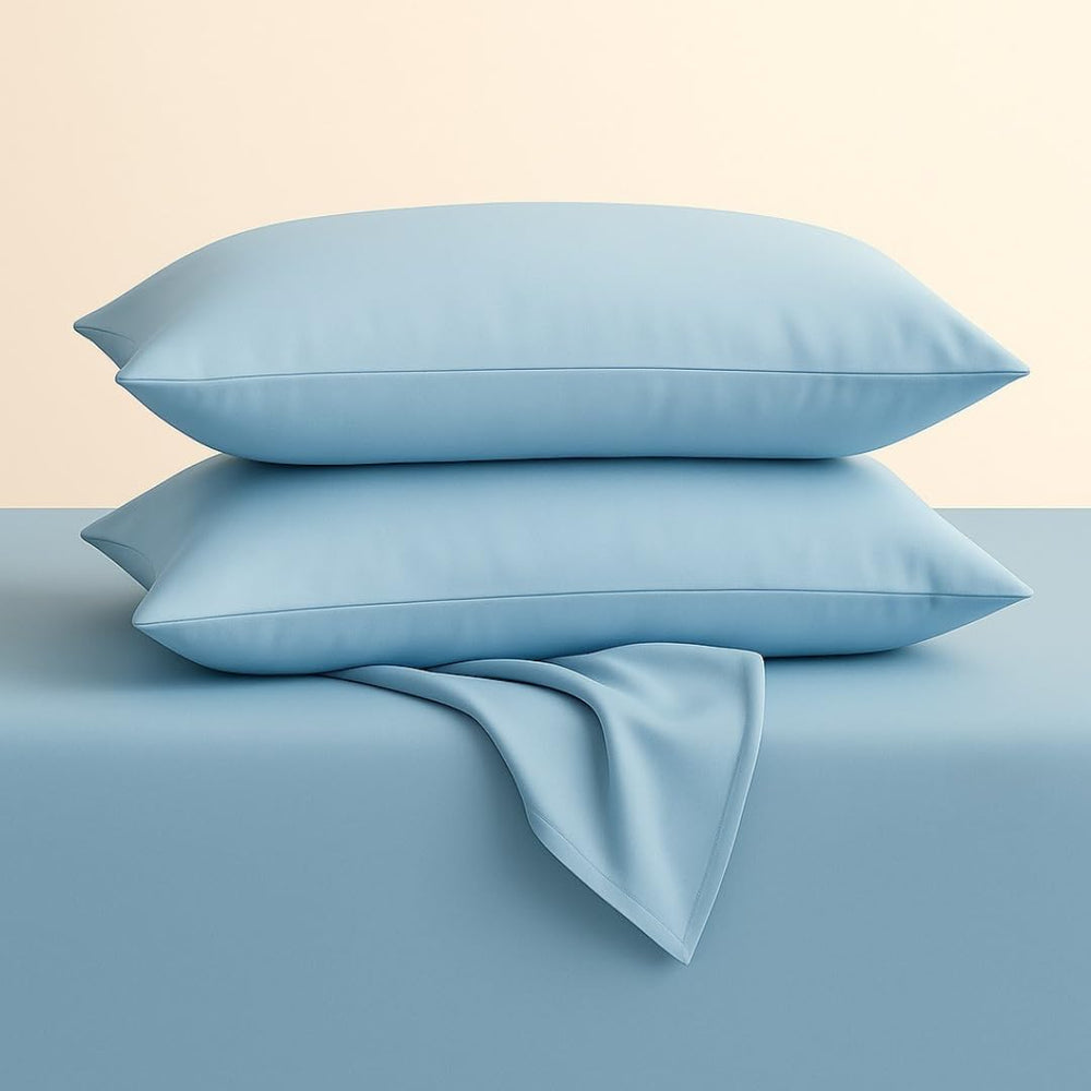 Shashwat Bedding blue toddler pillowcase front view for nap time and travel (12x16).