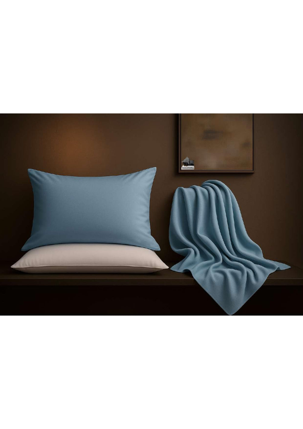Shashwat Bedding blue pillowcase with sturdy stitching for daily use.