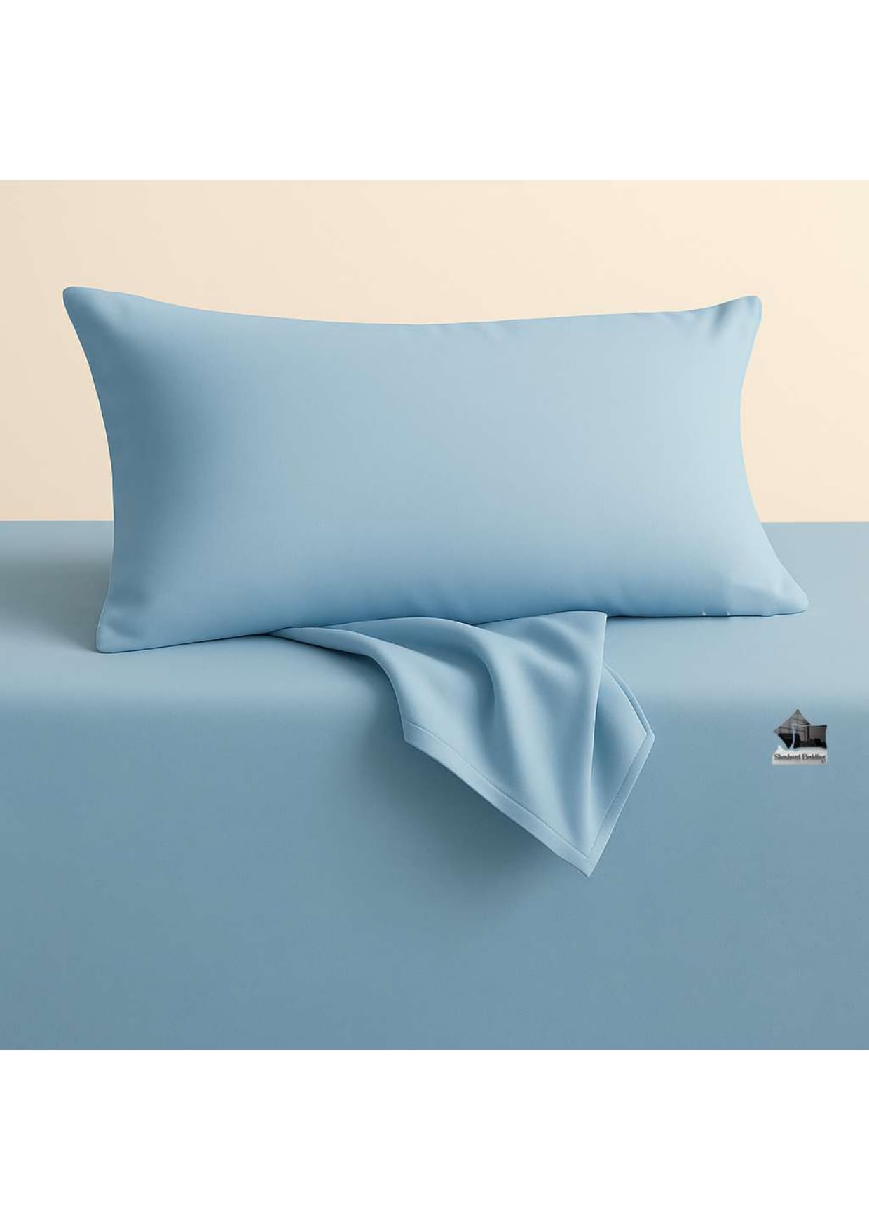 Shashwat Bedding blue pillowcase zipper closeup showing secure closure.