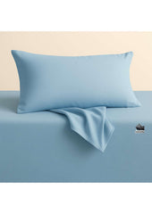 Shashwat Bedding blue pillowcase zipper closeup showing secure closure.