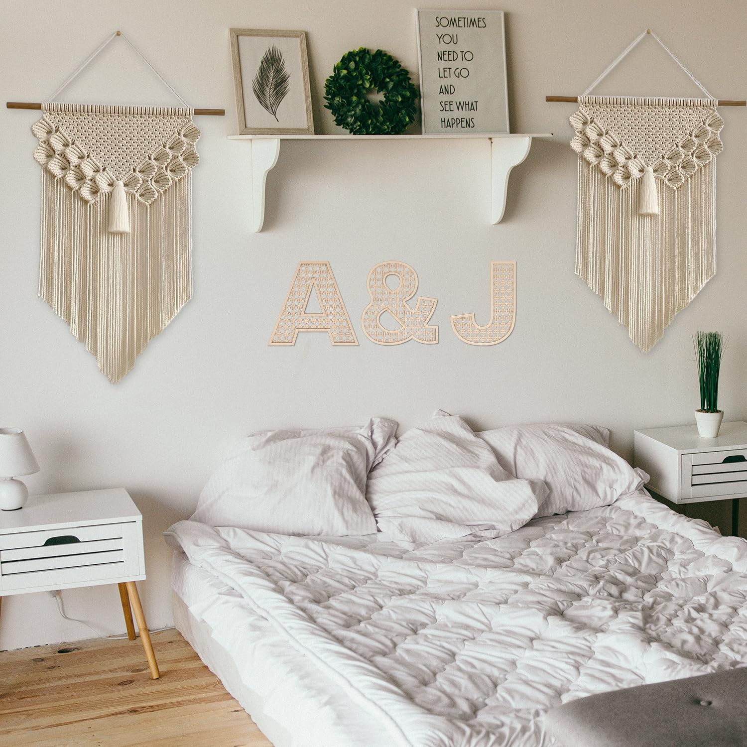 Family room art letter 8 inch creates warm focal point