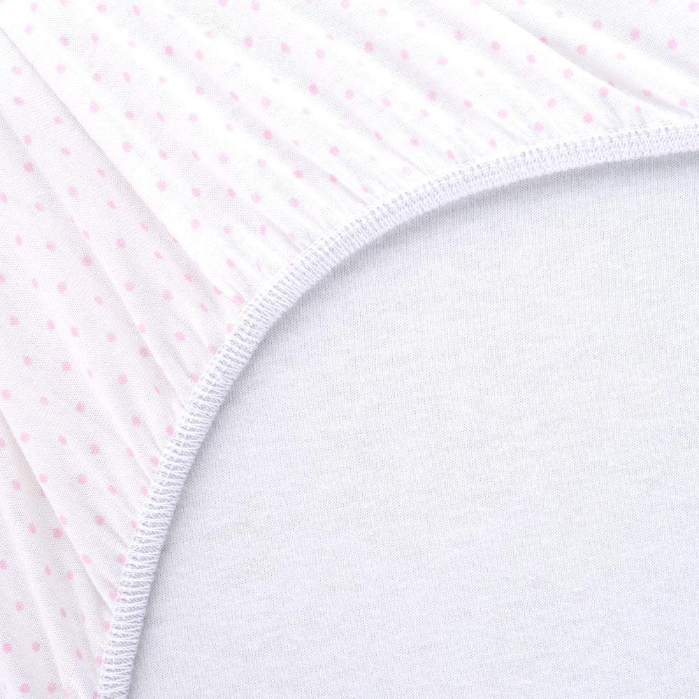 SheetWorld pink pindot design adds gentle style and comfort.