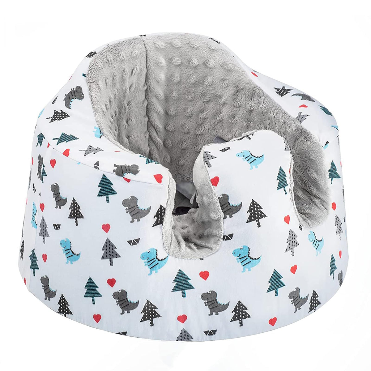 SHEKAKO Little Dinosaur Velvet Floor Seat Cover shows soft, breathable comfort for babies.