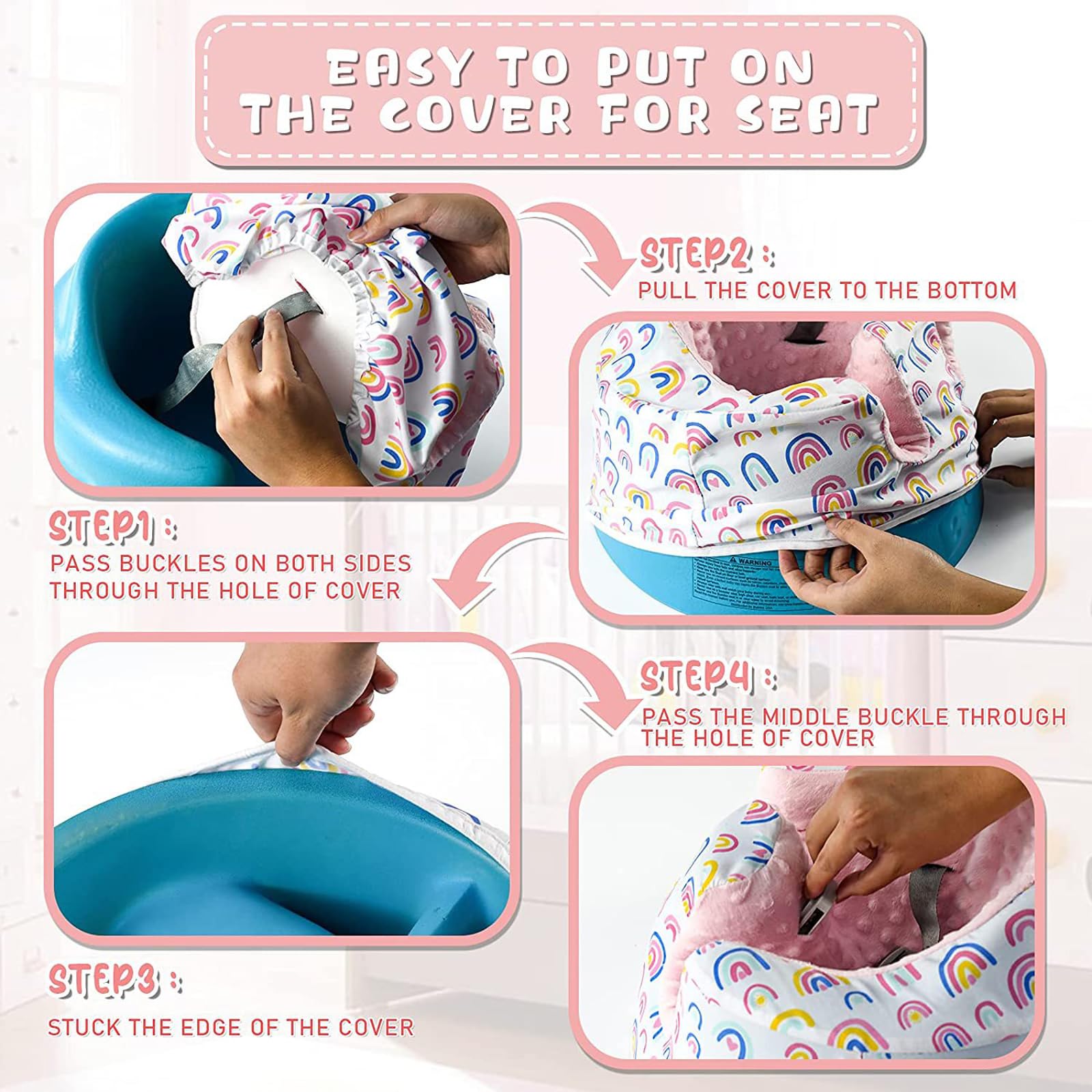 SHEKAKO Little Dinosaur Velvet Seat Cover gift-ready packaging.