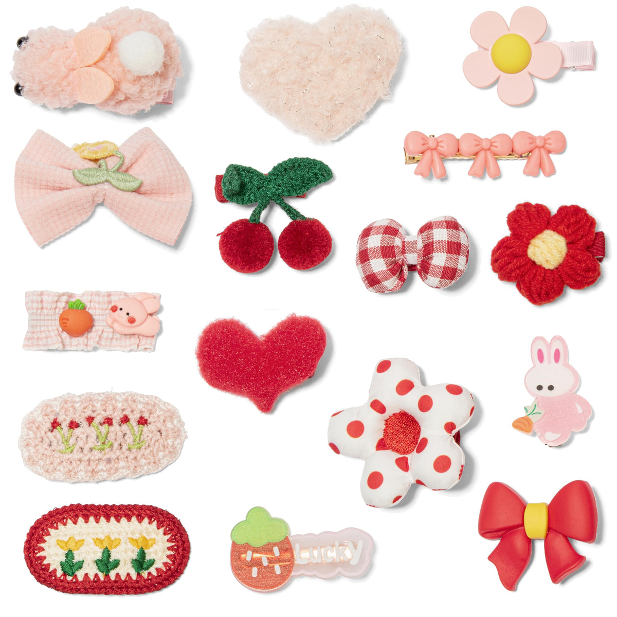 Shelbybox hair clips bows pink and red provide stylish hold for everyday outfits.