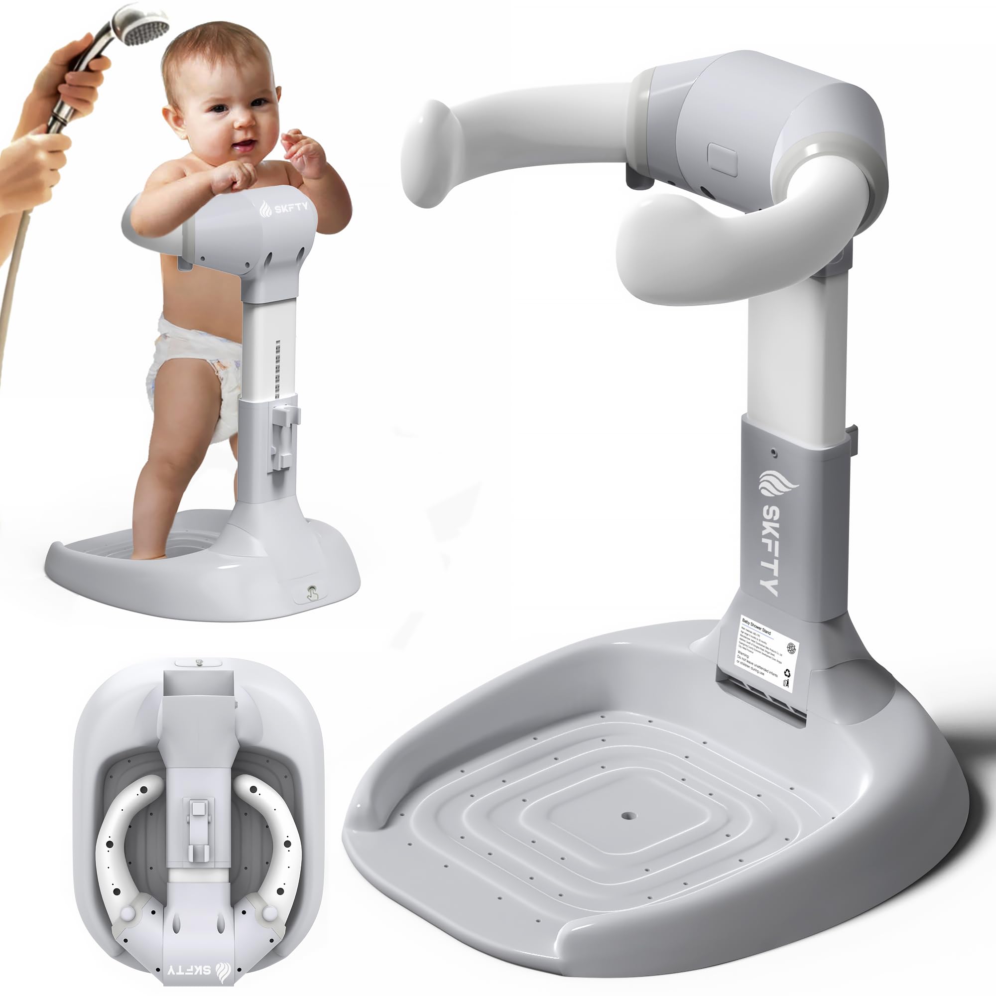 Shengkefty baby shower stand folds quickly for easy storage and travel