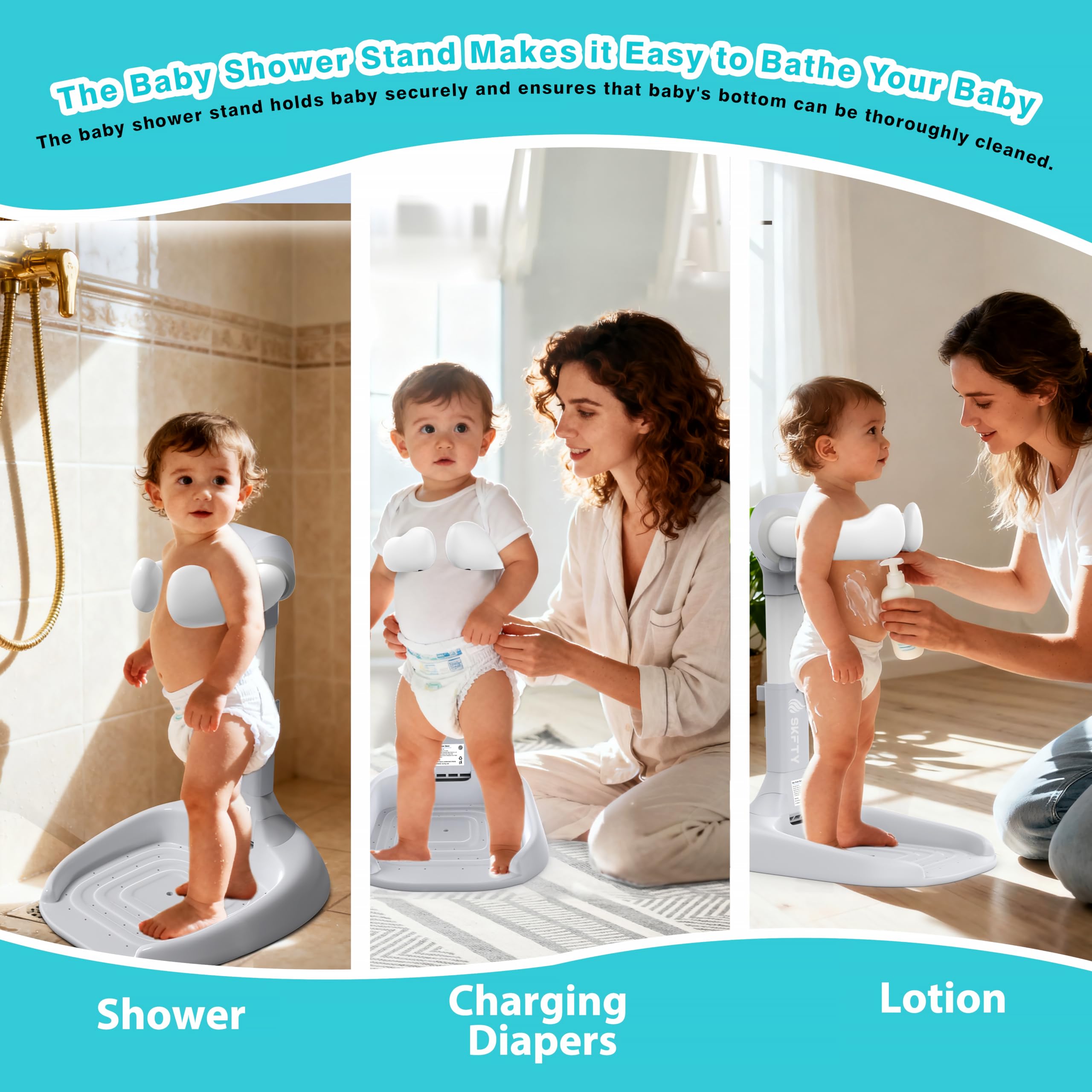 Shengkefty hug-like security supports baby's waist for calmer bath time