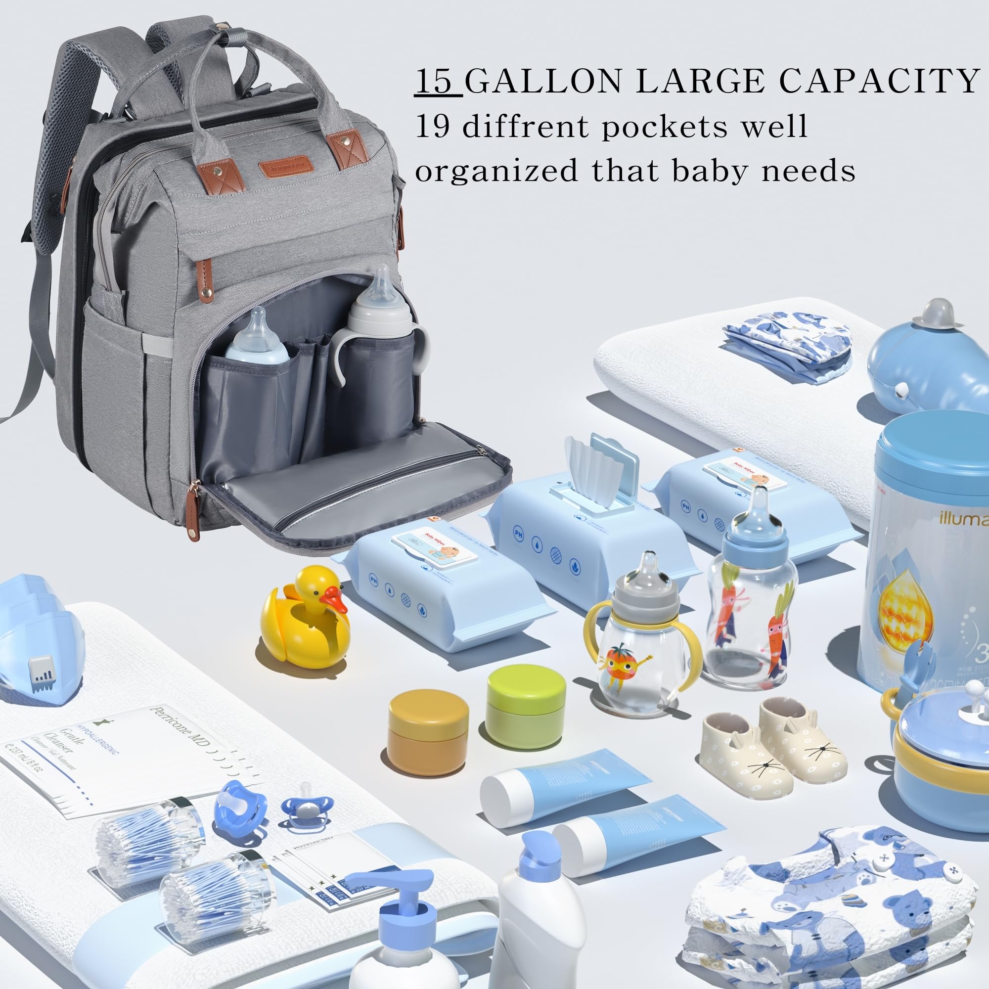 Shengmeister changing-table diaper bag highlights built-in station for quick diaper changes