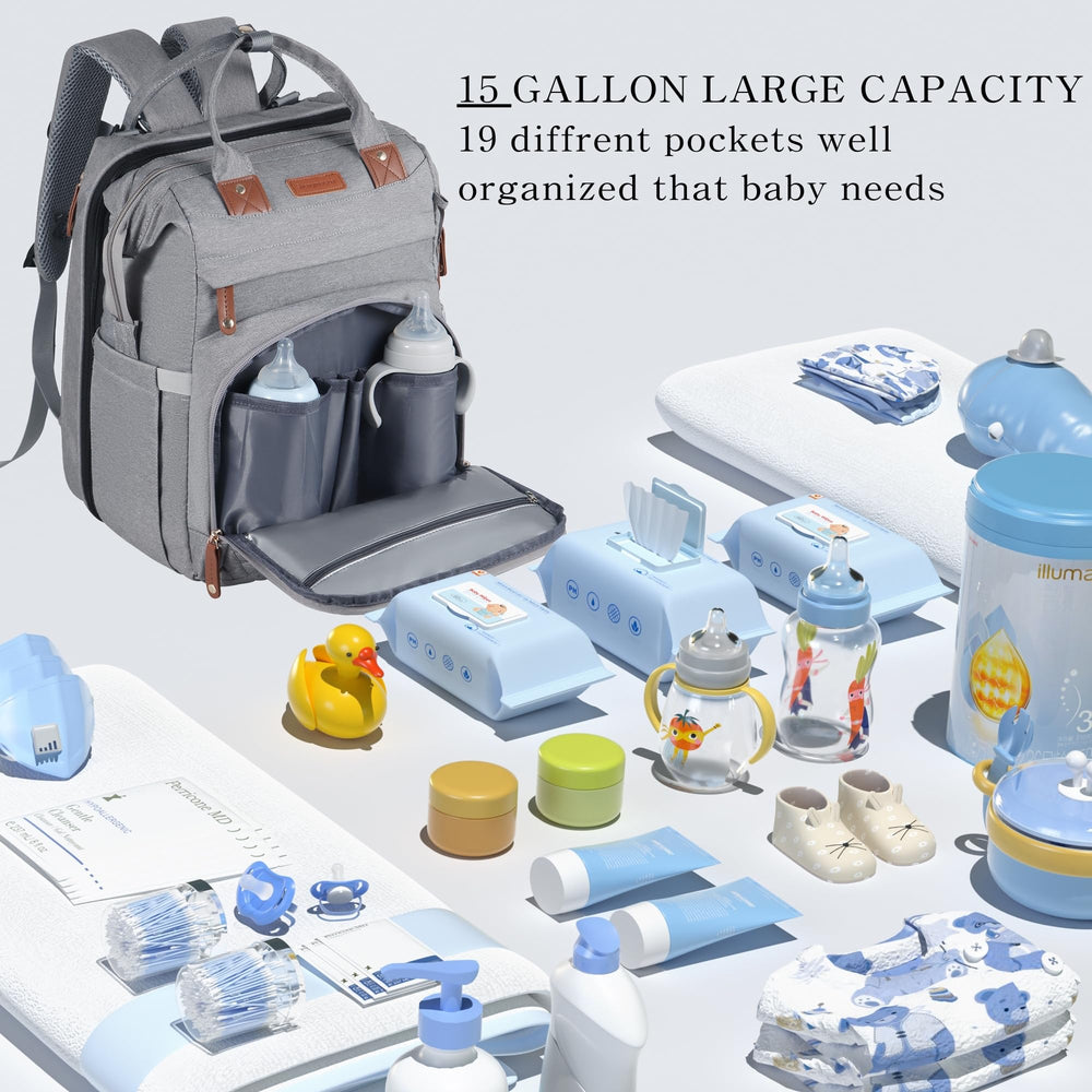 Shengmeister changing-table diaper bag highlights built-in station for quick diaper changes