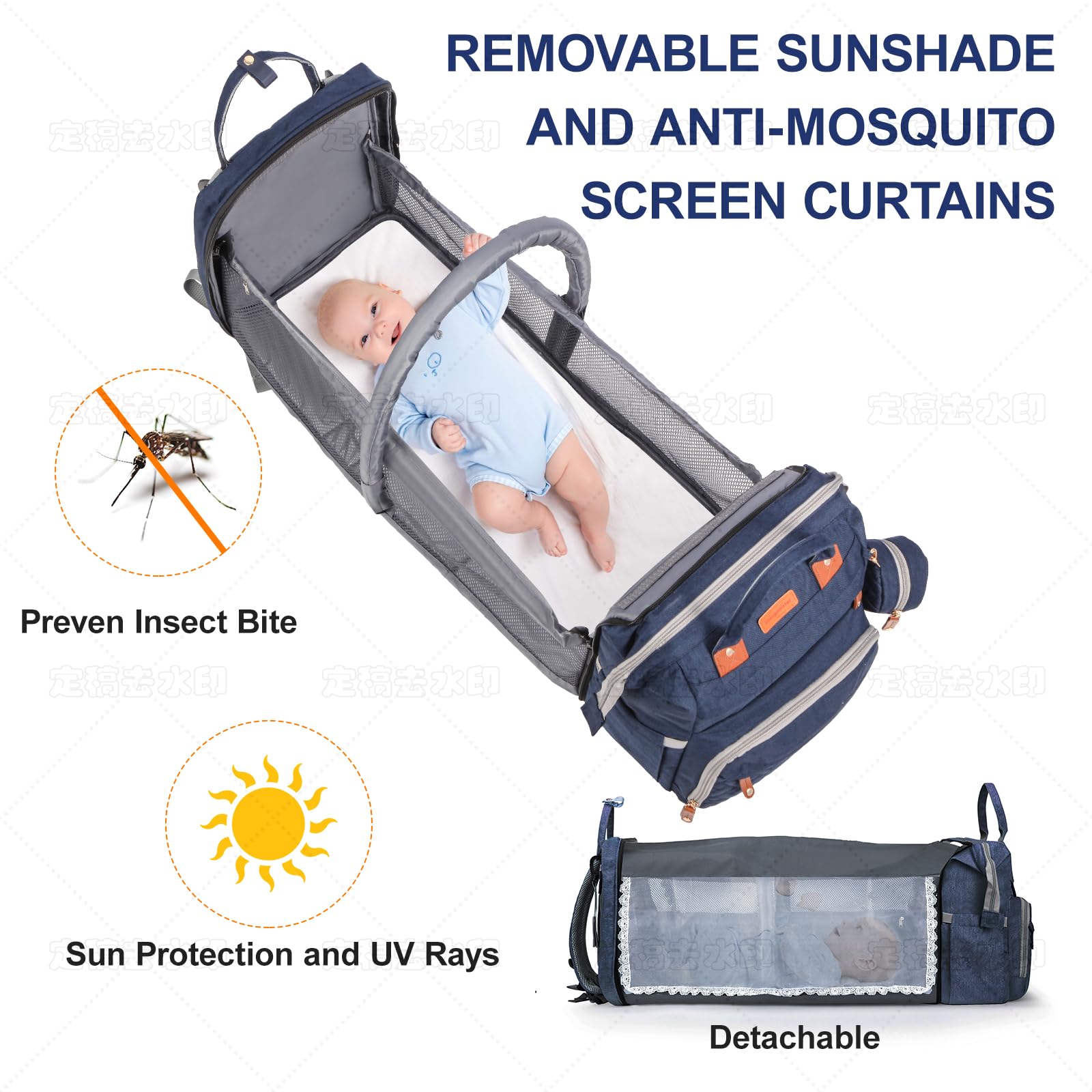 Shengmeister Diaper Bag Backpack Aluminum-foil Bottle Warmer Pocket keeps bottles warm.