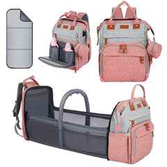 Shengmeister diaper bag backpack with changing station keeps baby comfortable on the go