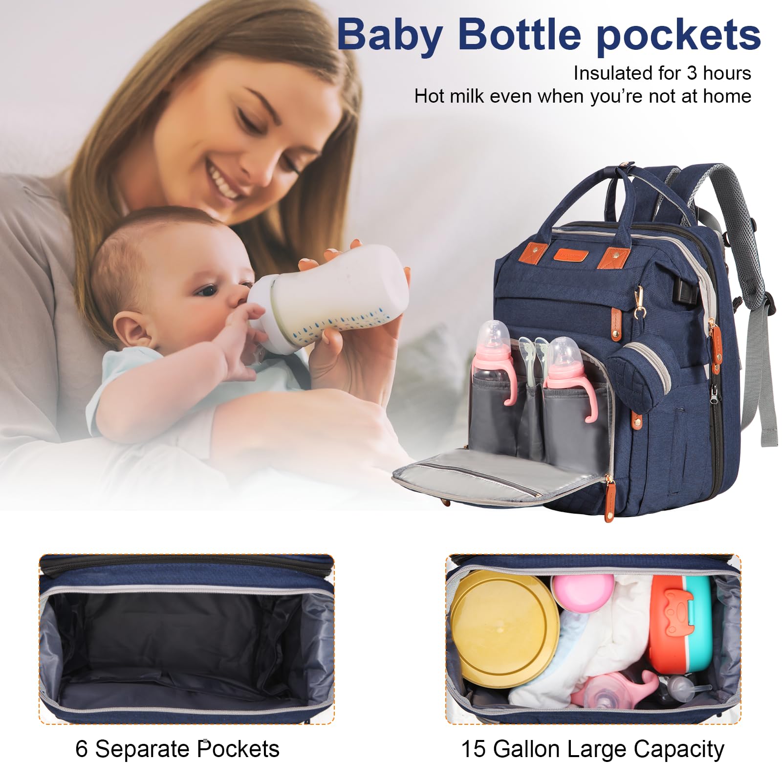 Shengmeister Diaper Bag Backpack with Soft Mattress for comfortable outdoor naps.