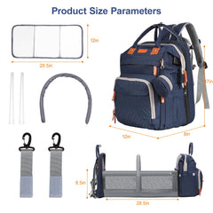 Shengmeister Diaper Bag Backpack with Sun Canopy for shaded outings.
