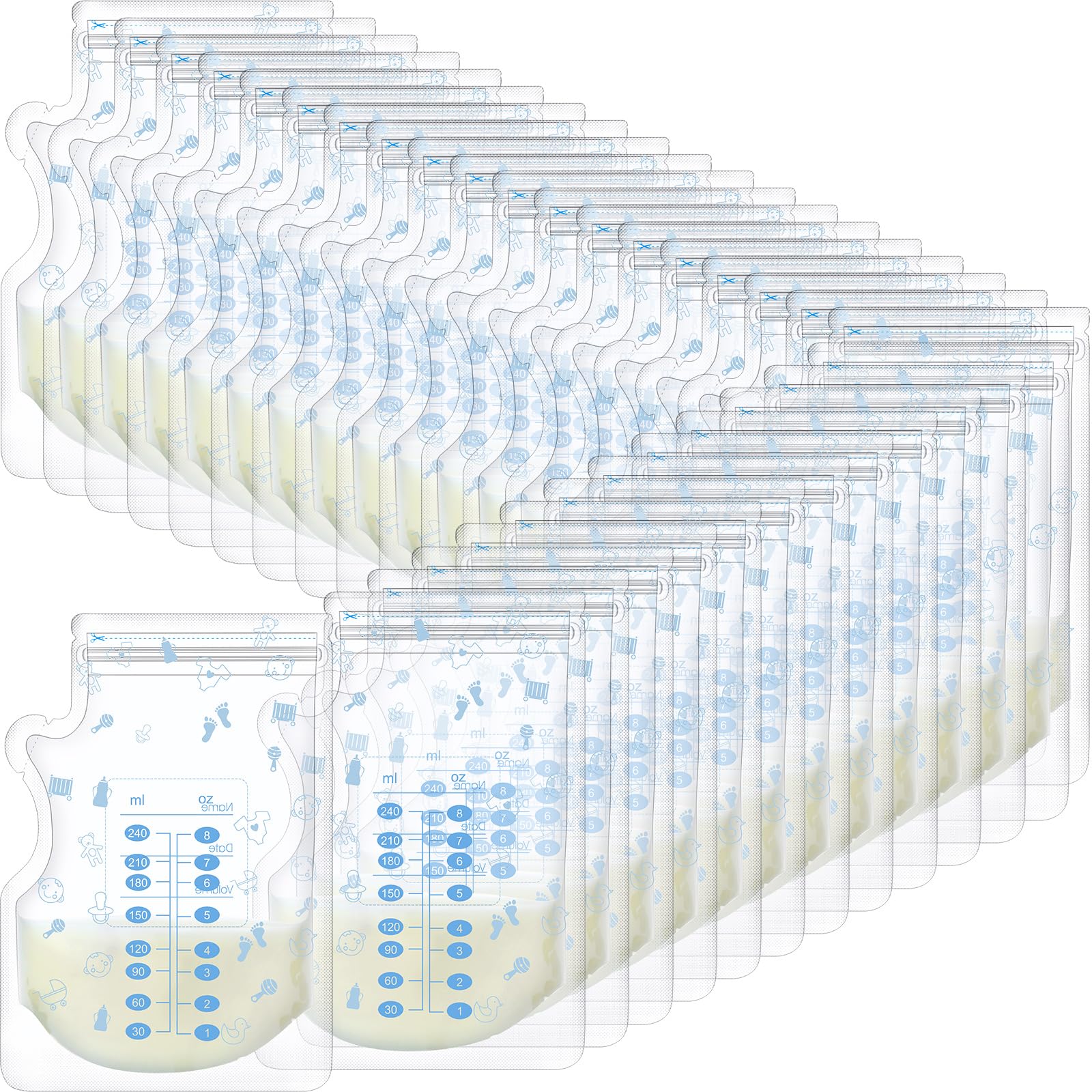 Sherr 8 oz breastmilk bags with pour spout for mess-free transfers