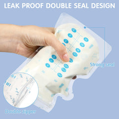 Sherr breastmilk bags with double opening design for easy pouring