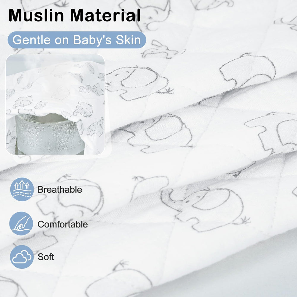 Close-up of SheSeek muslin fabric showing softness and quilted padding.