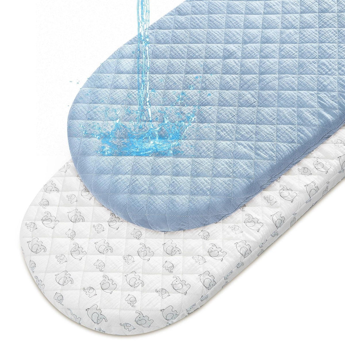 SheSeek muslin bassinet sheet on mattress with snug fit for secure sleep.