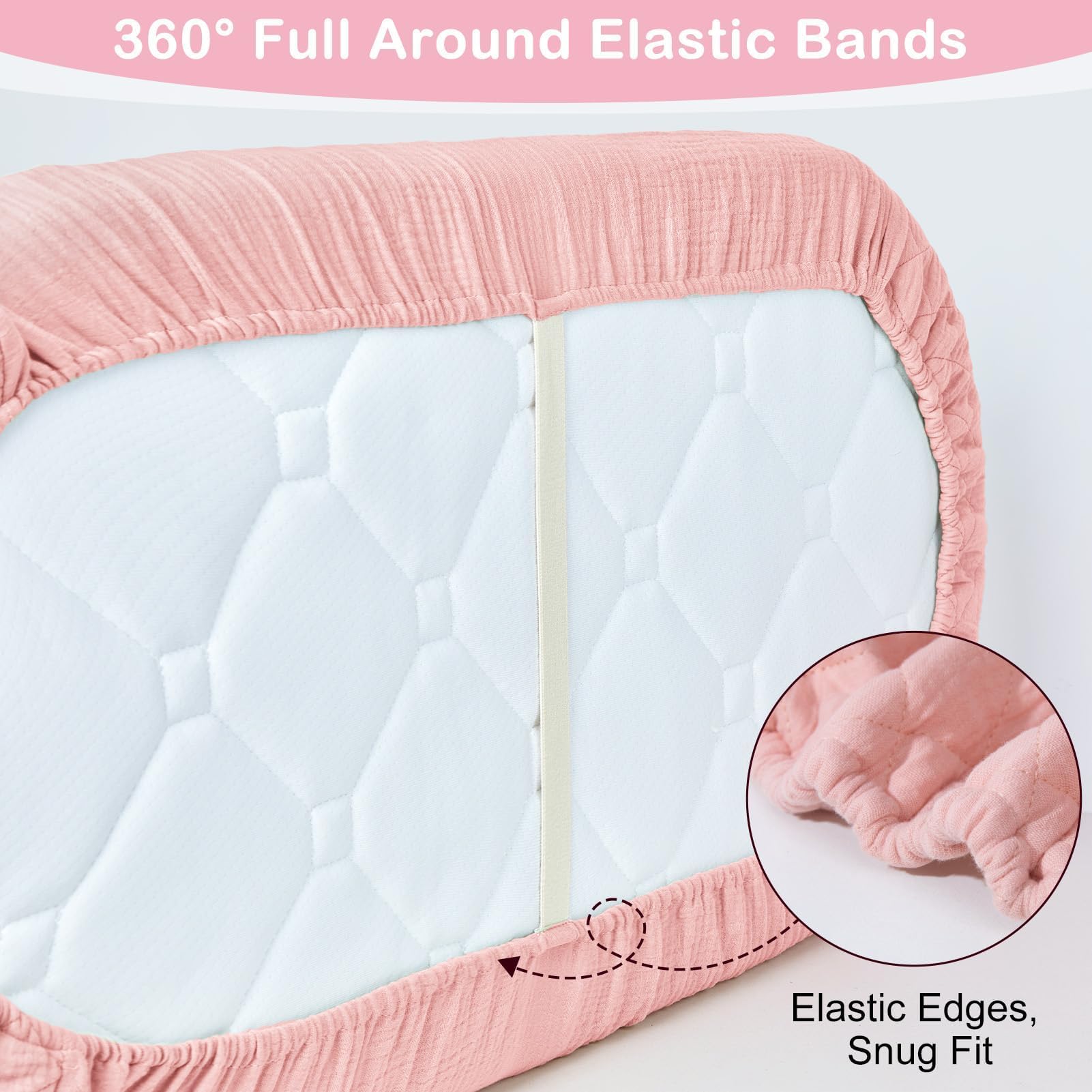 Two-pack SheSeek bassinet sheets ready for quick replacements.