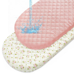 SheSeek Muslin Bassinet Sheets with waterproof layer for a clean and dry sleep surface.