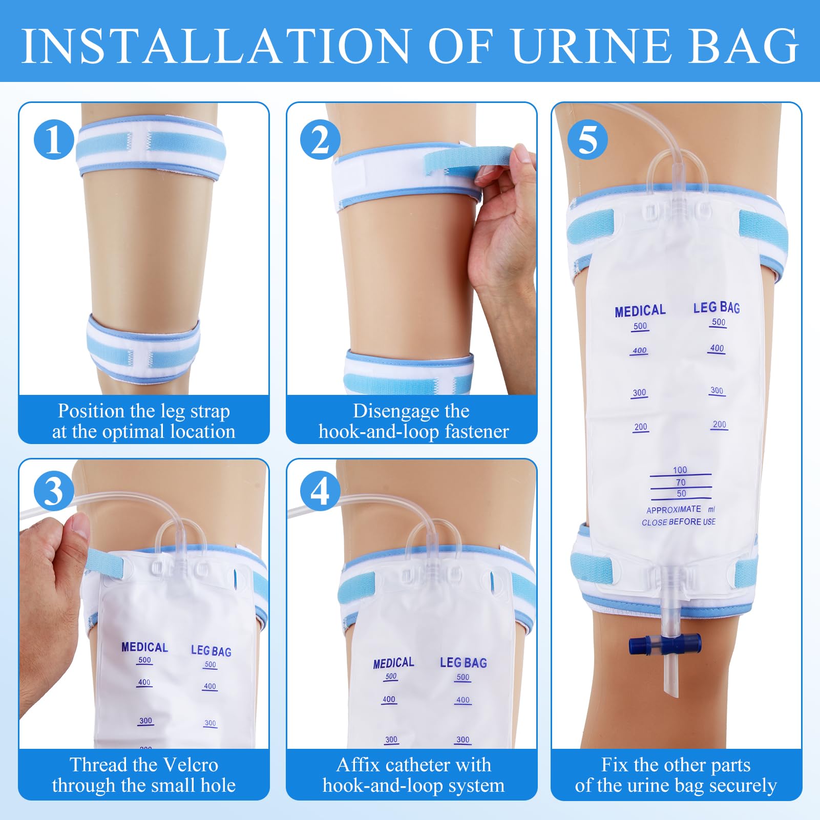 SHFGYG Strap worn under clothes offers discreet support for a leg bag.