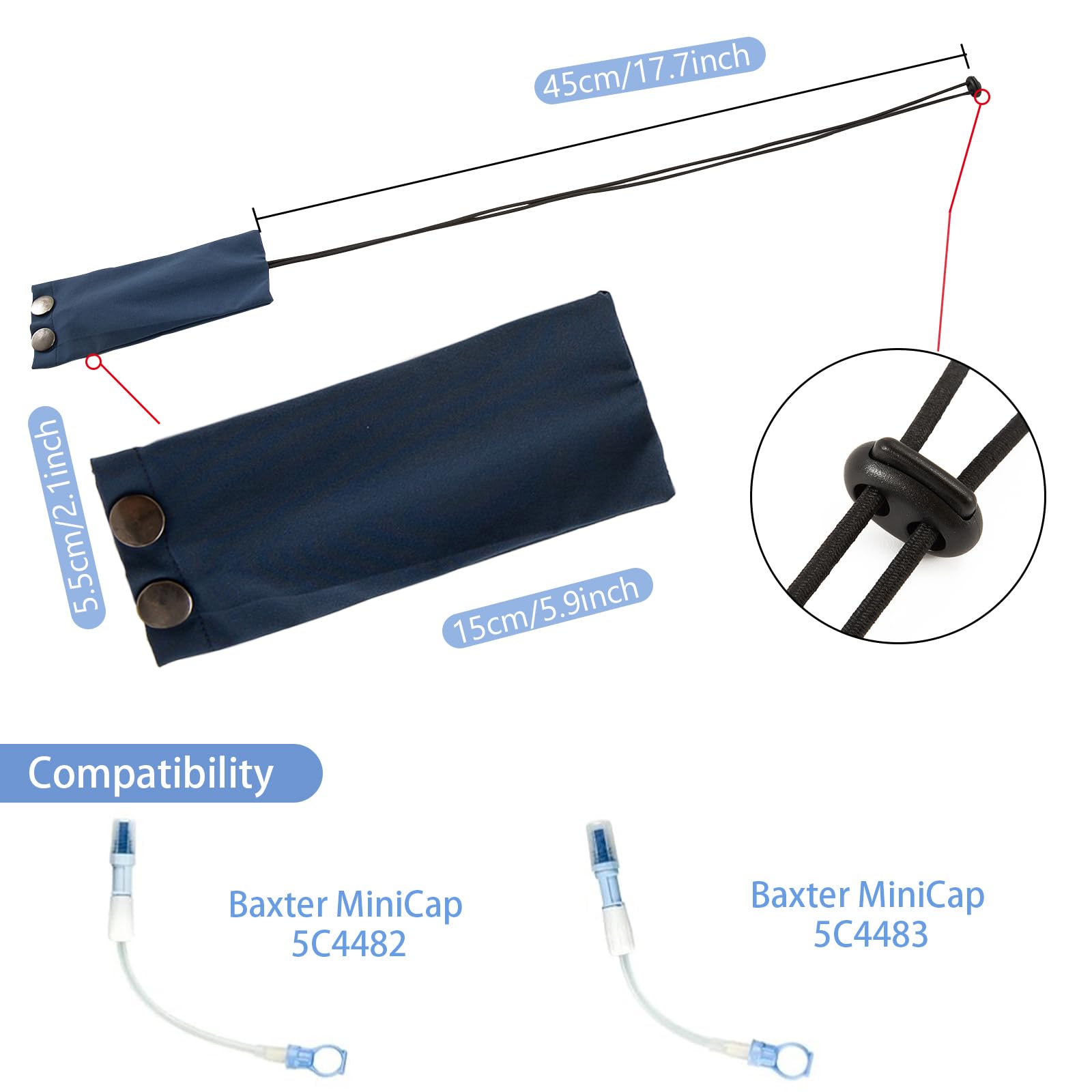 SHFGYG blue PD catheter holder with soft fabric for skin-friendly comfort.