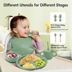 SHGMEET silicone bib catches drips to simplify cleanup.