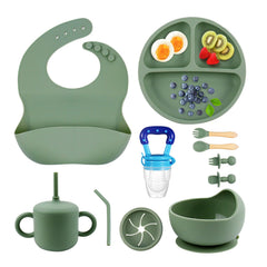 SHGMEET silicone baby feeding set with suction bowl for spill-free meals.