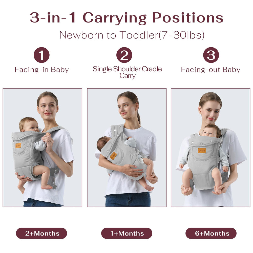 Shiaon adjustable shoulder strap enhances caregiver comfort.
