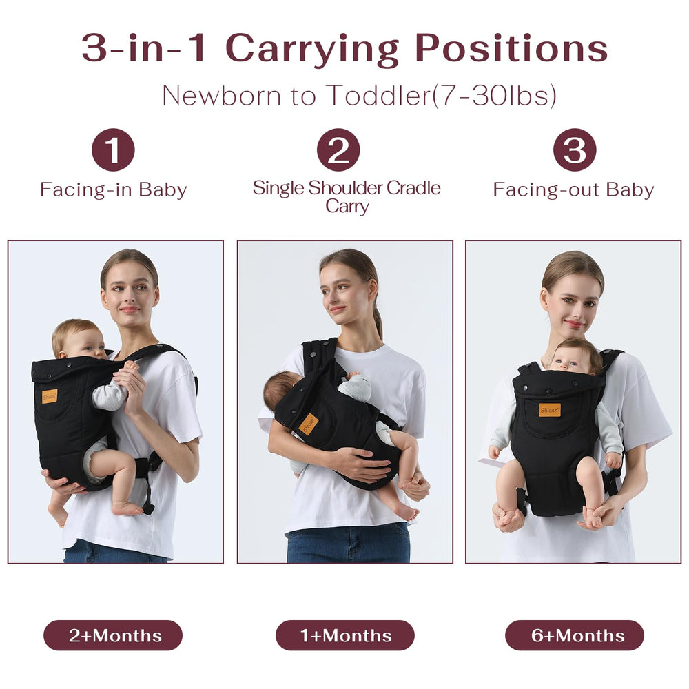 Shiaon baby carrier adjustable shoulder straps for a secure, custom fit during long carries.