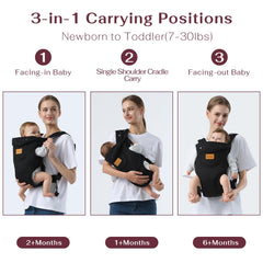 Shiaon baby carrier adjustable shoulder straps for a secure, custom fit during long carries.