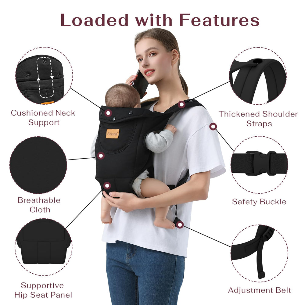Shiaon quick in and out design makes on-the-go baby wearing fast and simple.