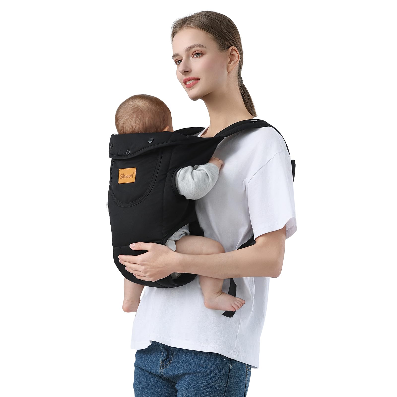 Shiaon baby carrier for newborn to toddler wear supports growing comfort and even weight distribution.