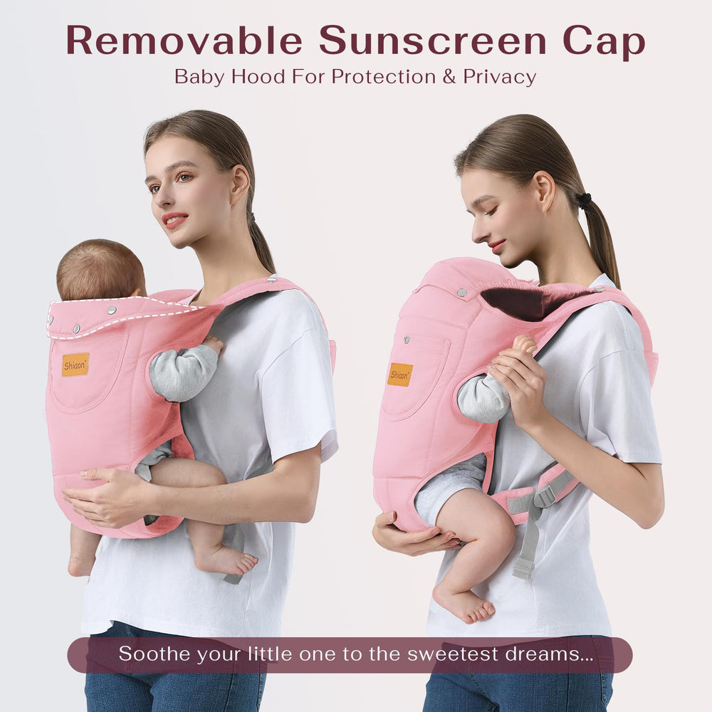 Shiaon pink all-season cotton carrier stays cool and light